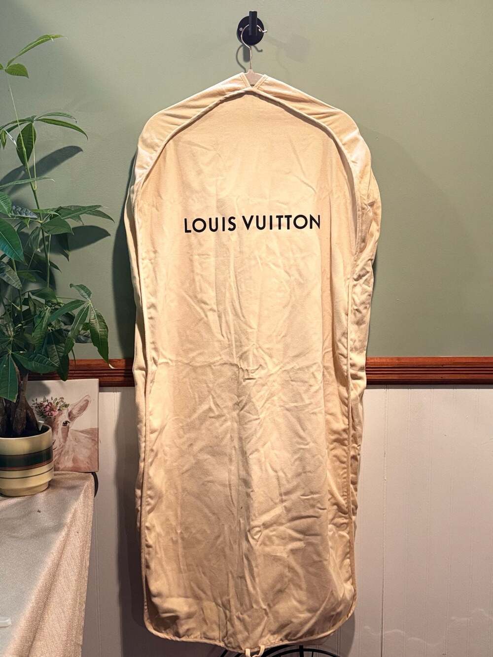 Louis Vuitton Beige Canvas Garment Bag Suit Cover